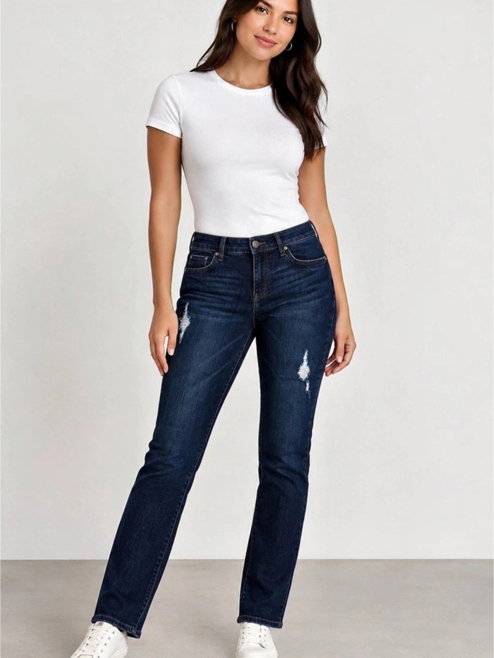 KUT from the Kloth Catherine Boyfriend Jeans Size 14 Dark Wash Distressed